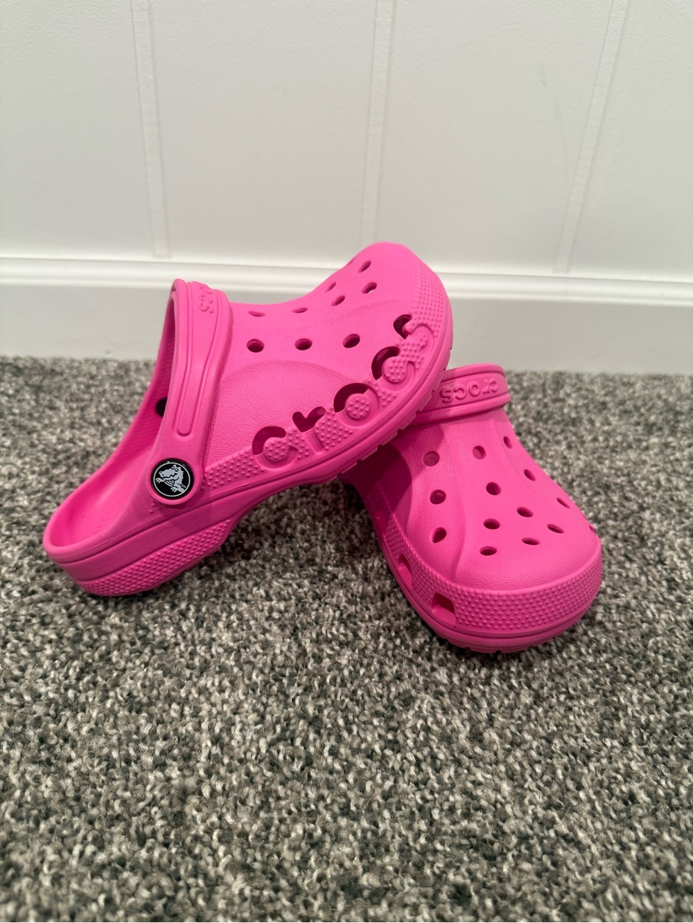 CROCS Kids' Baya Classic Clog in Bright Pink